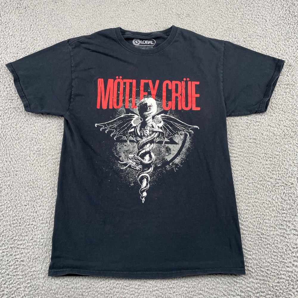 Motley Crue T-Shirt Mens Medium Black Dr Feelgood Graphic Band Tee Rock